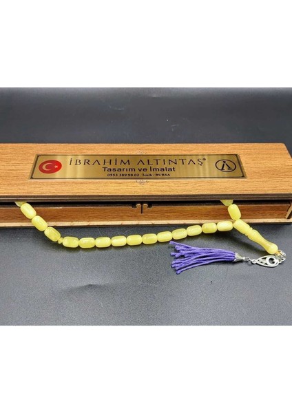 Beyrut Damla Sarı Kapsül Kesim Alpaka Mor Püsküllü Tespih modelleri