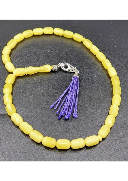 Beyrut Damla Sarı Kapsül Kesim Alpaka Mor Püsküllü Tespih indirimleri