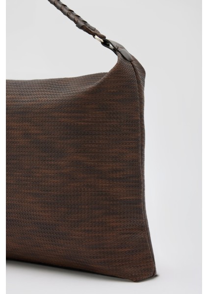 Polly Örgülü Salaş Omuz Çantası Kahve modelleri