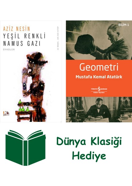 Yeşil Renkli Namus Gazı + Geometri + Dünya Klasiği Hediye