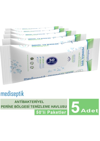 Antibakteriyel Vücut Temizleme Havlusu 50 Li x 5 Adet