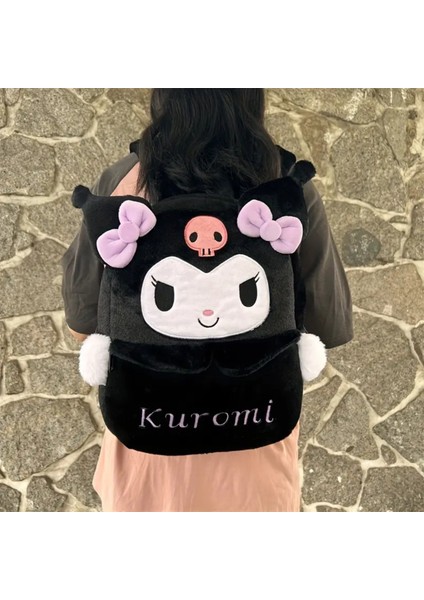 Bileklik Hediyeli Kuromi Figürlü Peluş Sırt Çantası AD5091