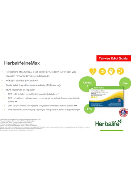 line® Max – Omega 3 - Epa & Dha Içeren Balık Yağı Takviyesi indirimleri