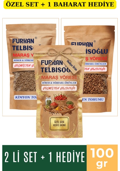 Kimyon Tohumu Tane 100GR + Keten Tohumu Tane 100GR +1 Baharat Hediye