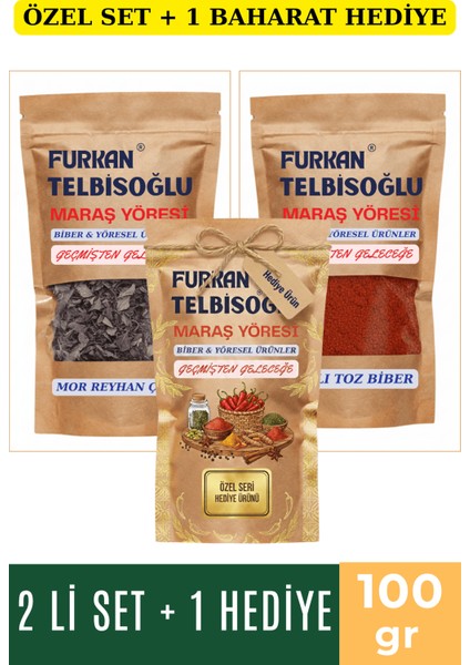 Mor Reyhan Dal 100GR + Tatlı Toz Biber 100GR +1 Baharat Hediye