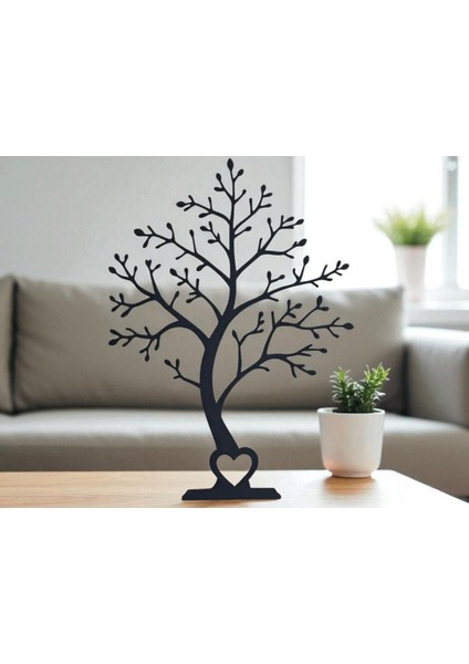 Dekoratif Ağaç Figürü | Minimal Masa ve Raf Süsü | Kalp Detaylı Modern Ev Dekoru fırsatları