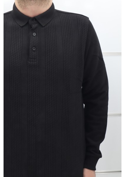 Fistan Store Erkek Desenli Spor Kesim Normal Kalıp Polo Yaka Selanik Kumaşlı Kışlık Kazak fiyatları