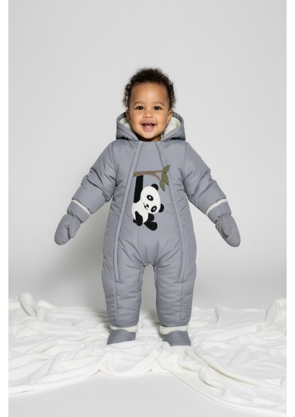 Yeni Trend Pamuklu Sevimli Panda Baskılı Yenidoğan Welsoft Patikli Kozmonot-Tulumu fiyatları