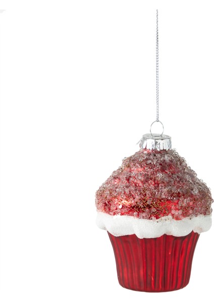Red Cupcake Ağaç Süsü 10 cm