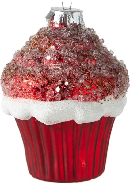 Red Cupcake Ağaç Süsü 10 cm modelleri