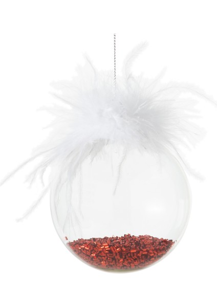 Whıte Fluffy Ağaç Süsü 8 cm modelleri