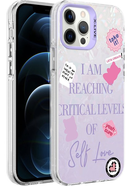 Spia Apple iPhone 12 Pro Max Kılıf Mermer Desenli Spıa Marbello Kapak-Mor