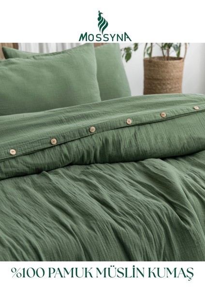 %100 Pamuk Müslin Çift Kişilik Nevresim Takımı - Boncuk Silikon Yastık Hediyeli (2 Adet) fiyatları