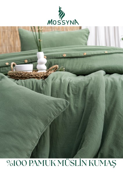 %100 Pamuk Müslin Çift Kişilik Nevresim Takımı - Boncuk Silikon Yastık Hediyeli (2 Adet) modelleri