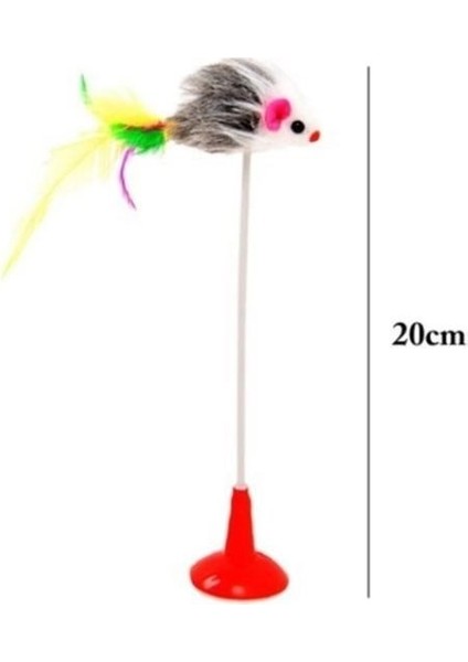 Sıladanal® 2li Vantuzlu Fareli Tüylü Hareketli Çanlı ve Esneyen Eğlenceli Peluş Kedi Oyuncağı indirimleri