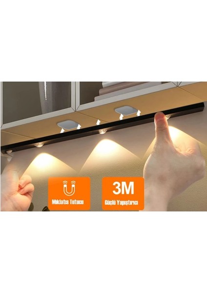 Cata Ct 2464S 3W Şarjlı LED Sensörlü Dolap Içi Lamba 3 Renk Mod Siyah Kasa modelleri