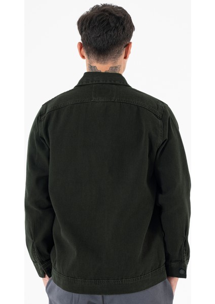 Erkek Haki Kot Ceket Relax Fit Kapaklı Çift Cepli Gömlek Yaka indirimleri