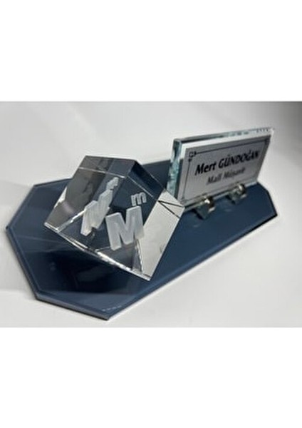 Füme Cam Masa Isimlik ve Cam Içi Mali Müşavirlik Logolu Küp Patlatma modelleri