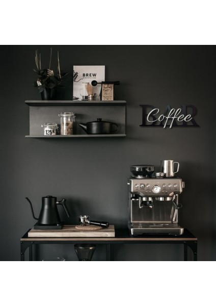 Coffee Bar Yazılı Duvar Süsü | 14X20 cm | Şık Kahve Köşesi Dekoru fırsatları