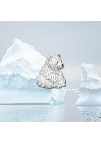 Kutup Ayısı Anahtarlık – Beyaz Örgü Desenli Figür | Amigurumi Tarzı Çanta Süsü | Kış Temalı Aksesuar
