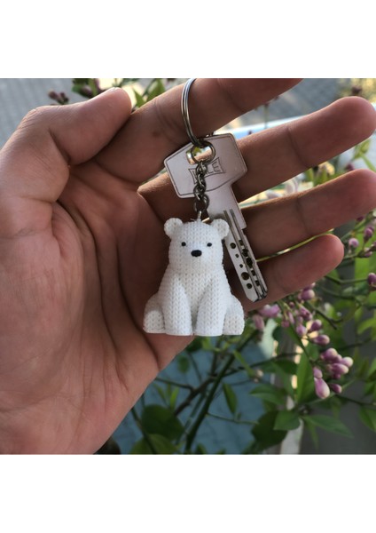 Kutup Ayısı Anahtarlık – Beyaz Örgü Desenli Figür | Amigurumi Tarzı Çanta Süsü | Kış Temalı Aksesuar modelleri