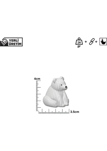 Kutup Ayısı Anahtarlık – Beyaz Örgü Desenli Figür | Amigurumi Tarzı Çanta Süsü | Kış Temalı Aksesuar fırsatları