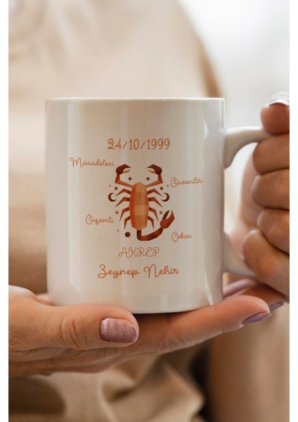 Akrep Burcu Yılbaşı Hediyesi Kişiye Özel Kupa Bardak