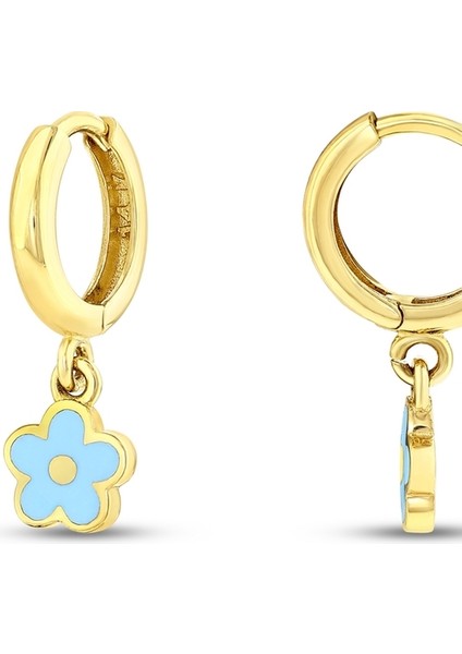 Çiçek Figürlü Altın Çocuk Küpe - 14K fiyatları