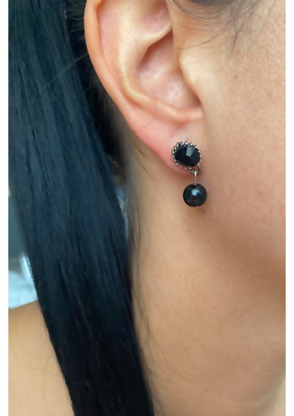 Siyah Sallantılı Küpe