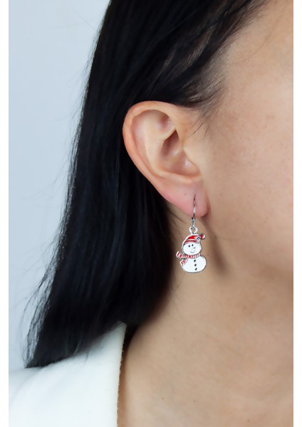 Kardanadam Figürlü Gümüş Renk Küpe