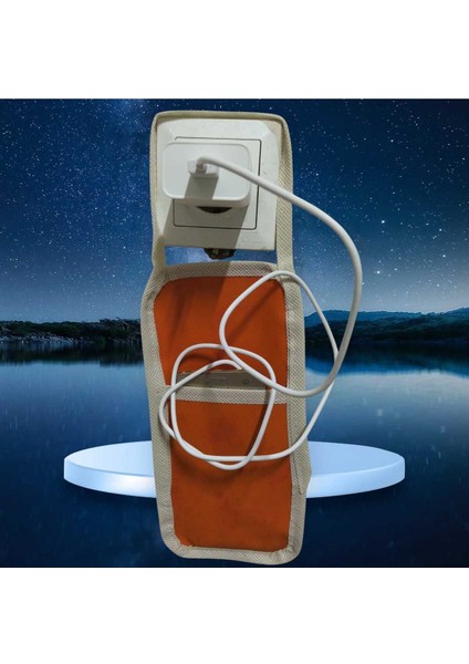 Turuncu Suni Deri Askılı Priz Üstü Telefon Tutucu | Yüksek Prizler Için Şarj Askısı fırsatları