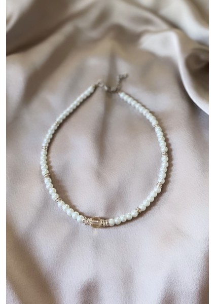 Kristal Uç Detay Taşlı Inci Kolye fiyatları