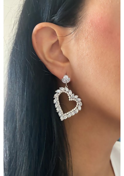 Damla Kristal ve Zirkon Taşlı Abiye Küpe