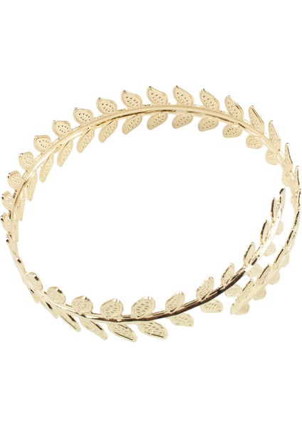 Çift Yaprak Detaylı Gold Renk Kol Üstü Bileklik modelleri