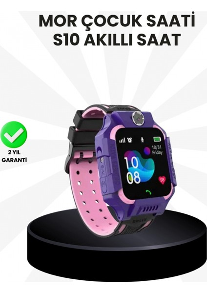 S10 Akıllı Çocuk Saati Mor Model Çift Yönlü Konuşma ve Sos Fonksiyonu