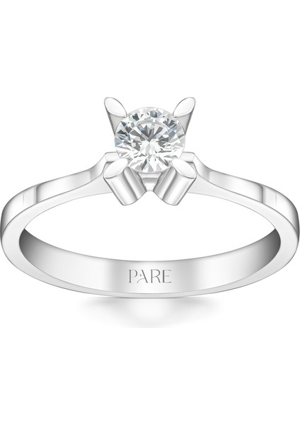 F Renk 0,40 Karat Hrd Sertifikalı Tektaş Pırlanta Yüzük