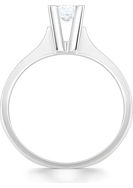 F Renk 0,40 Karat Hrd Sertifikalı Tektaş Pırlanta Yüzük indirimleri