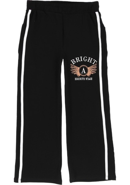 Kız Çocuk Eşofman Alt-2 Iplik-Nakış Baskılı-Geniş Paçalı 13-16 Yaş 12401