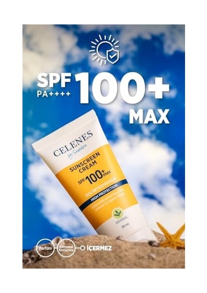 Celenes Herbal Spf 100 Suya Dayanıklı Güneş Kremi (50 Ml)