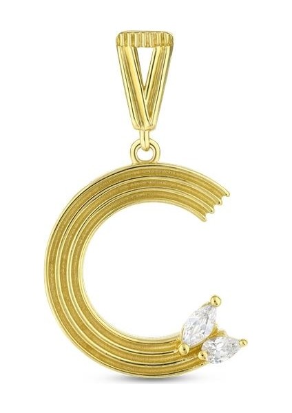Altın C Harf Kolye Ucu - 14K