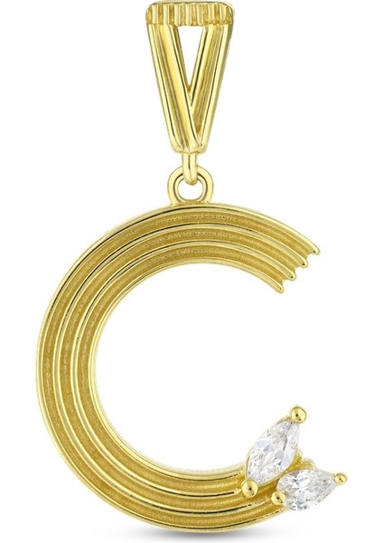 Altın C Harf Kolye Ucu - 14K fiyatları