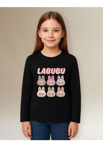 Labubu Pastel Renkli Uzun Kollu Baskılı Çocuk Tişört (4-13 Yaş) fiyatları