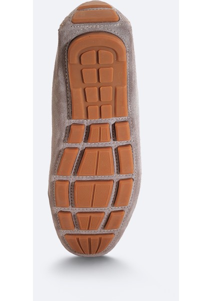 Erkek Vizon %100 Süet Hafif Loafer Ayakkabı B008001