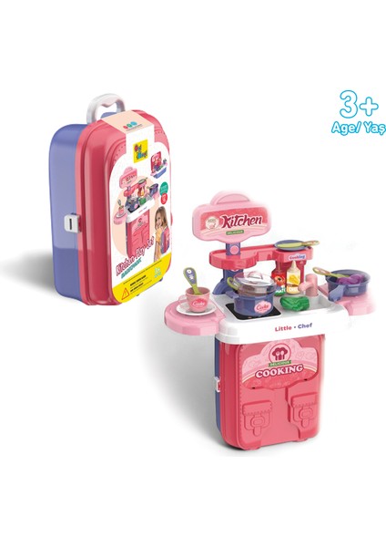 Mutfak Oyun Seti 2’si 1 Arada Taşınabilir Sırt Çantası