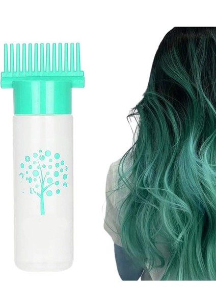 Gaman Profesyonel Ya Da Evde Kullanıma Uygun Tarak Şeklinde Saç Bakım Yağı, Saç Boyama Aplikatör Şişesi Yeşil