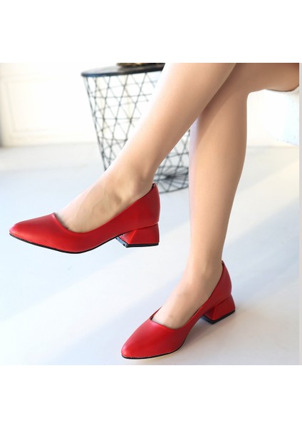 Desniy Kırmızı Cilt Topuklu Ayakkabı - Lisinya fırsatları