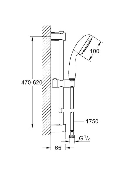 Start 100 Sürgülü Duş Seti 100MM 2 Akışlı El Duşu, 600MM Sürgülü Ray, 1750MM Duş Hortumu, Kireç Önleyici Sistem, -Duş Başlığı, Mat Siyah, 279482430 fiyatları
