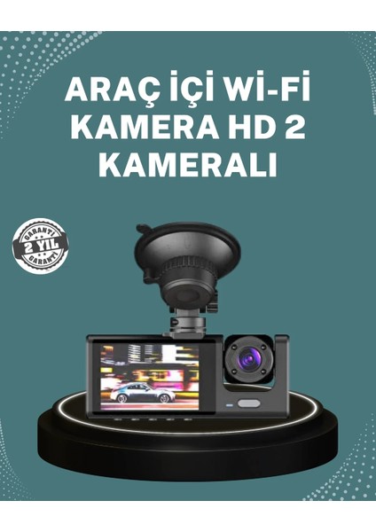 Gece Görüşlü Dvr 3 Lensli Araç Içi Sürüş Kamerası Video Kaydedici