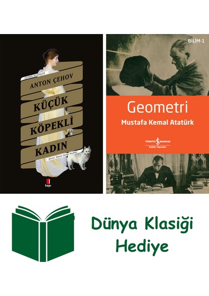 Küçük Köpekli Kadın + Geometri + Dünya Klasiği Hediye