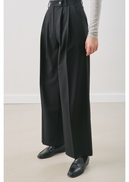 Classıc Pileli Pantolon Siyah